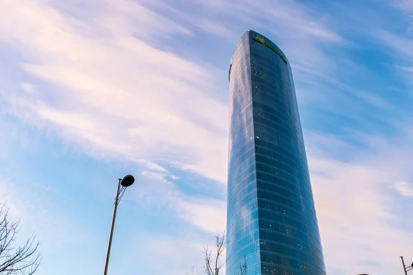 Bilbao Spanien Januar 2016 Tiefansicht Auf Den Iberdrola Turm Bilbao — Stockfoto