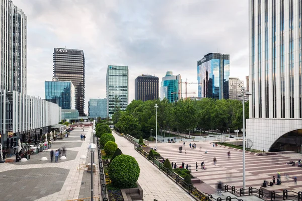Madrid Mai 2021 Weitwinkelaufnahme Des Geschäfts Und Finanzviertels Azca Madrid — Stockfoto