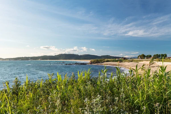 Vista Grandangolare Una Spiaggia Portonovo Fuori Dalla Ria Pontevedra Spagna — Foto Stock