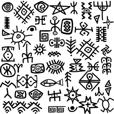 Ancient symbols set clipart