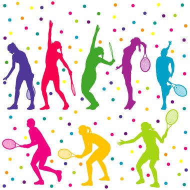 Tenis oyuncular siluet koleksiyonu
