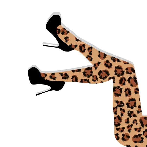 Leopard skin  on sexy legs — Stock Vector