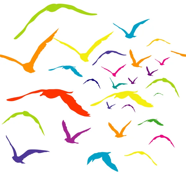 Seamless with colored birds — Stock Vector