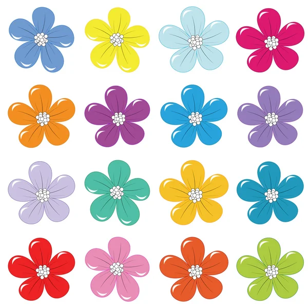 Set bloemen — Stockvector