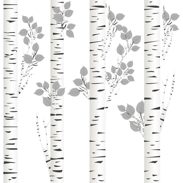 White birch background — Stock Vector