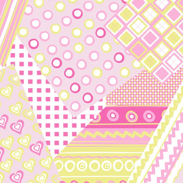 Housse de patchwork pour bébé fille — Image vectorielle