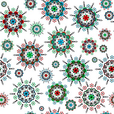 Floral yuvarlak renkli çiçeklerle sorunsuz