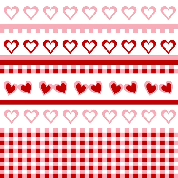 Seamless Pattern Doodle Hearts — Stock Vector