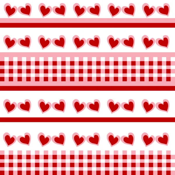 Modèle Sans Couture Avec Des Coeurs Gribouillis Rouges — Image vectorielle