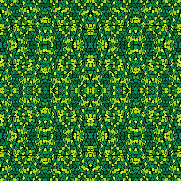 緑抽象幾何学的なシームレスパターン — ストックベクタ