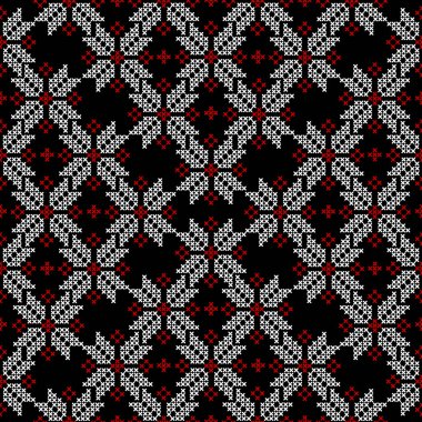 Etnik motiflerle işlenmiş, dikişsiz desen.