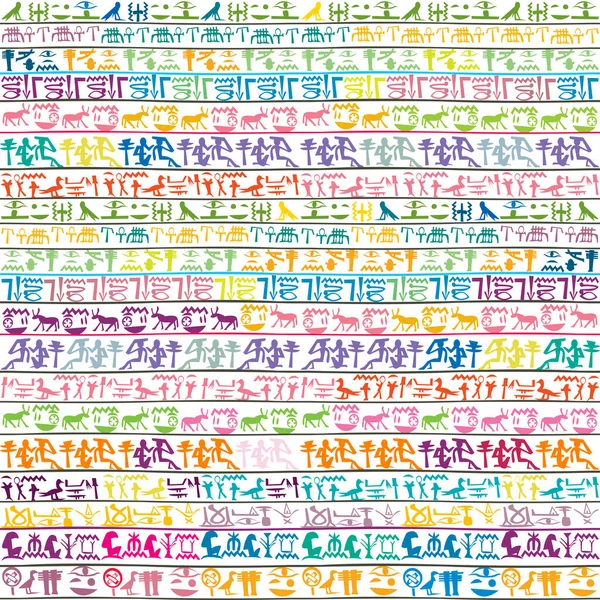 Fond Coloré Avec Des Hiéroglyphes Des Symboles Égyptiens Anciens — Image vectorielle