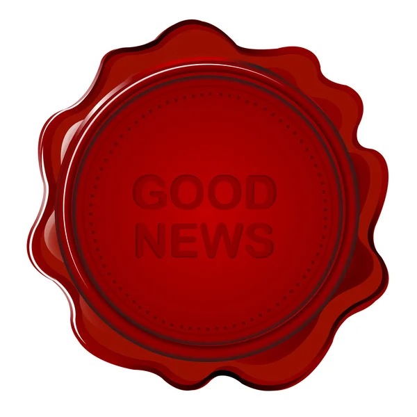 Wax seal with Good news — Stock Photo, Image