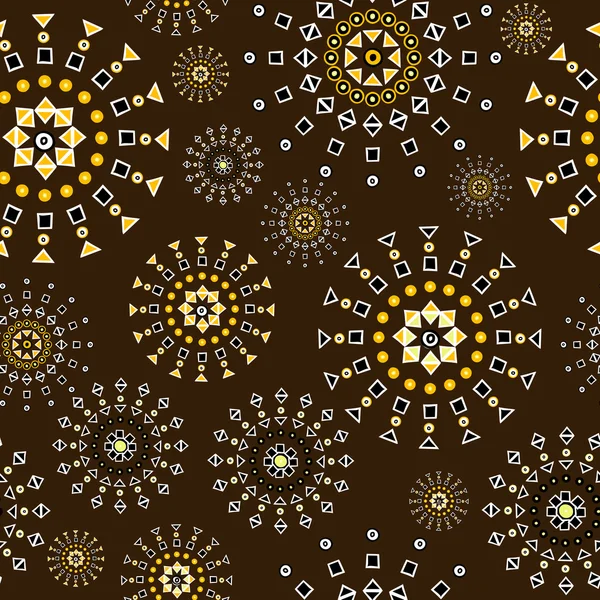 Brown background with geometric shapes flowers — Stock Photo, Image