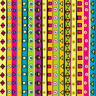 Çizgili ve geometrik şekiller arka plan doodle