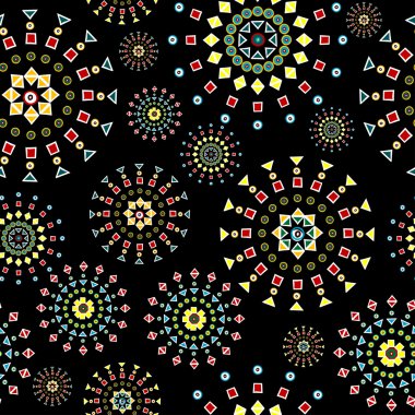 Stilize geometrik şekiller çiçekler ile arka plan