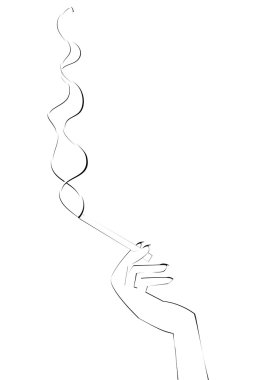 hand with cigarette clipart