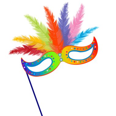 Renkli Mardi Gras maskesi