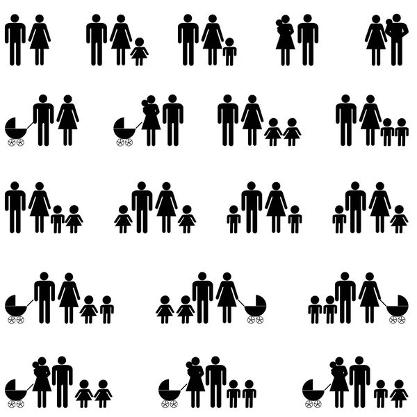 Iconos familiares — Vector de stock