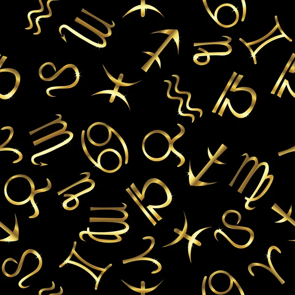 Golden zodiacal signs — Stock Vector