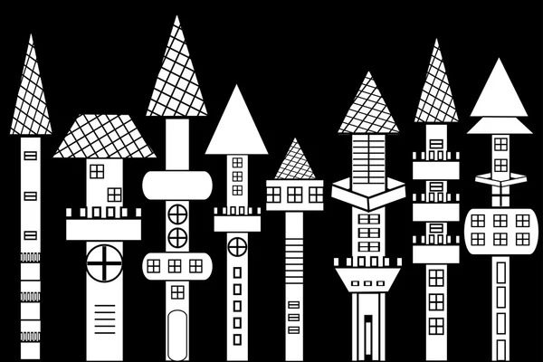 Doodle houses — Stock Vector