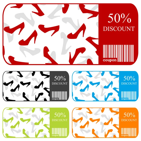 Sale vouchers for shoes — Stock Vector