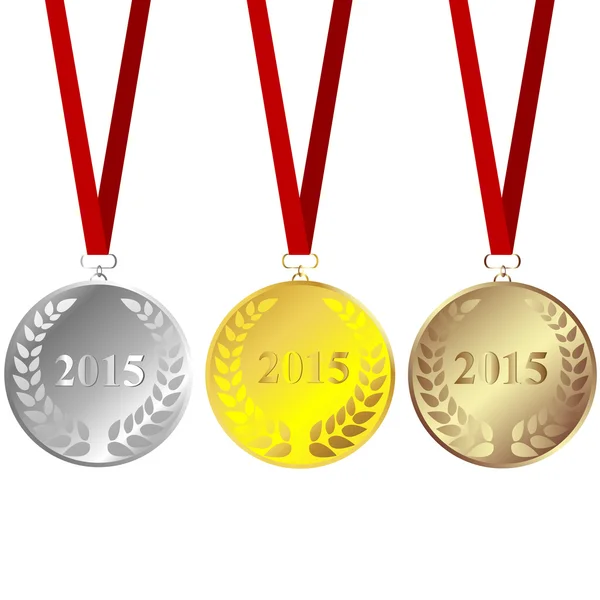 セットの 2015年メダル — ストックベクタ