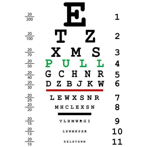 Optical eye test — Stock Vector