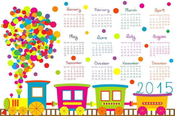 子供のための 2015年カレンダー — ストックベクタ
