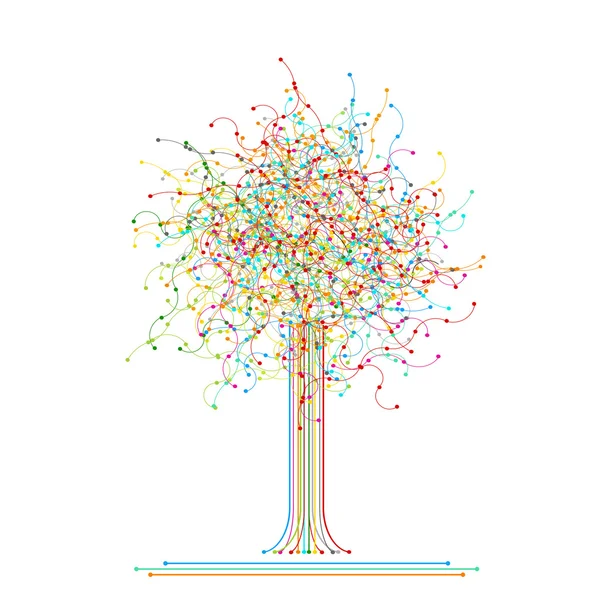 Gekleurde netwerk boom — Stockvector