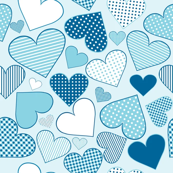 Background with blue stylized hearts — Stock Vector