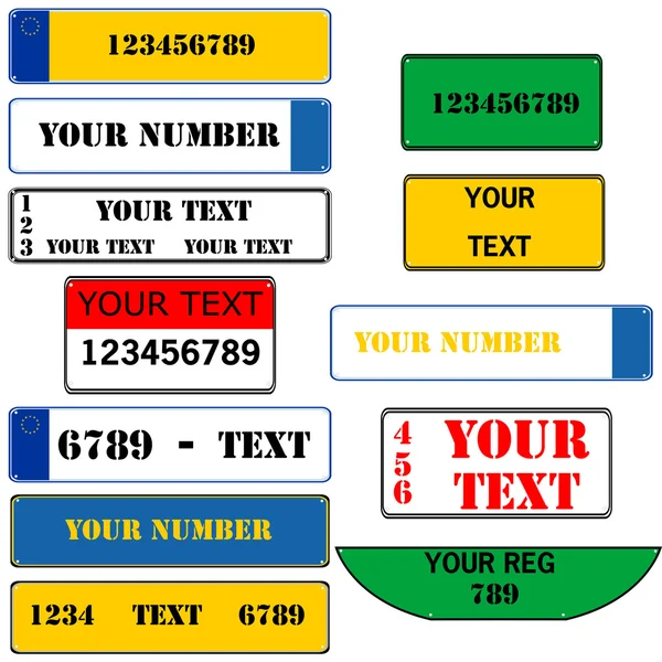 Números do carro — Vetor de Stock