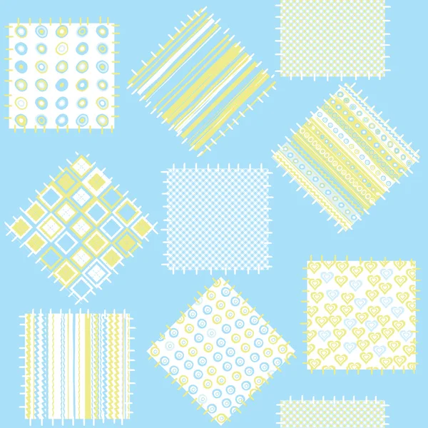 毛毯，蓝色的修补程序 — 图库矢量图片