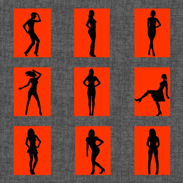 Sexy women silhouettes — Stock Vector