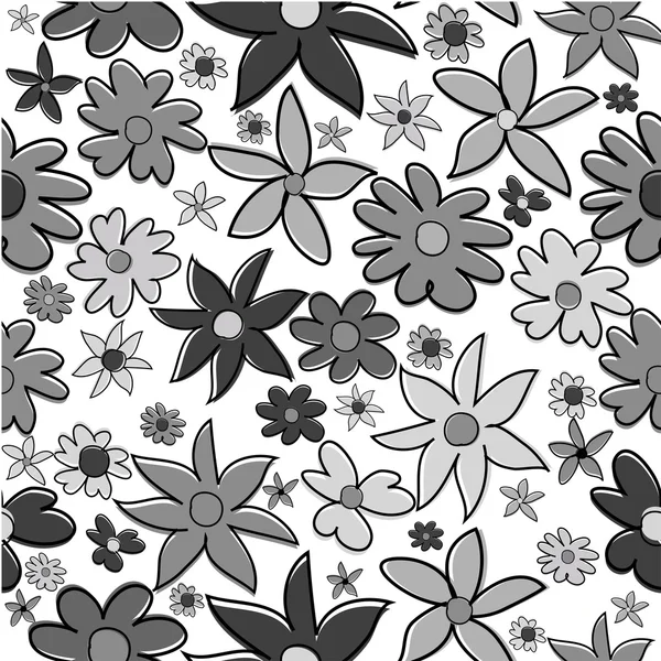 Grey flowers — Stock Vector