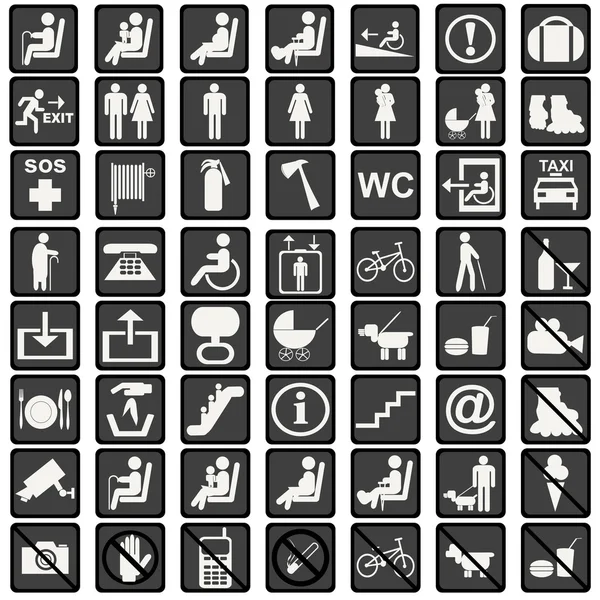 Pictogrammen in transportmiddel — Stockvector