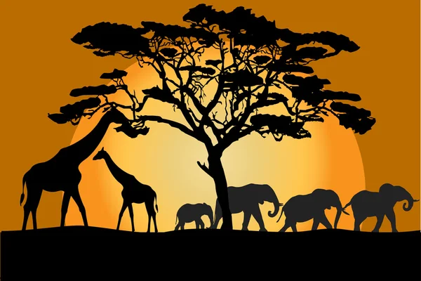 Paysage abstrait de savane — Image vectorielle