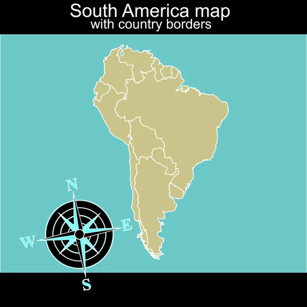 South America map — Stock Vector