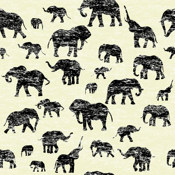 Elephants silhouettes — Stock Vector