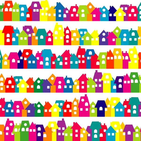 Colored doodle houses — Stock Vector