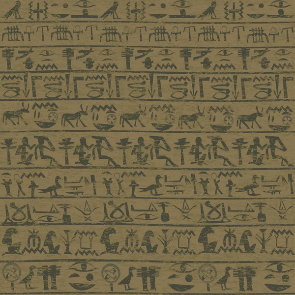 Wand mit ägyptischen Hieroglyphen — Stockvektor