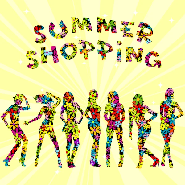 Shopping d'été publicité — Image vectorielle