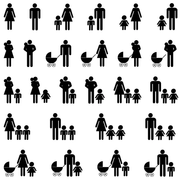 Icônes familiales — Image vectorielle