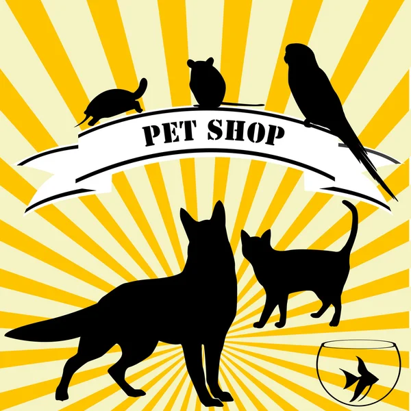 Pet shop publicidade — Vetor de Stock