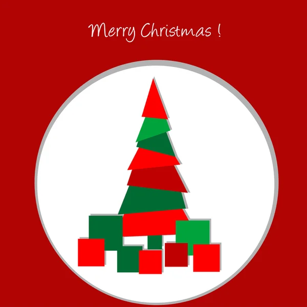 Kerstboom en cadeautjes — Stockvector