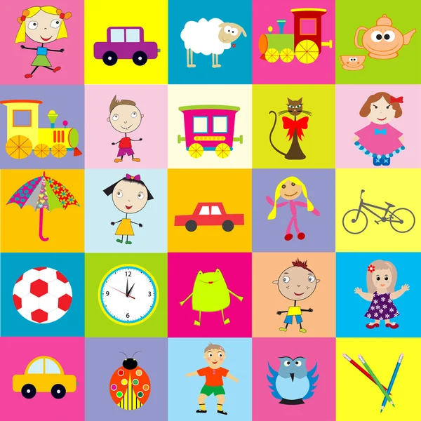Kids with toys — Stock Vector