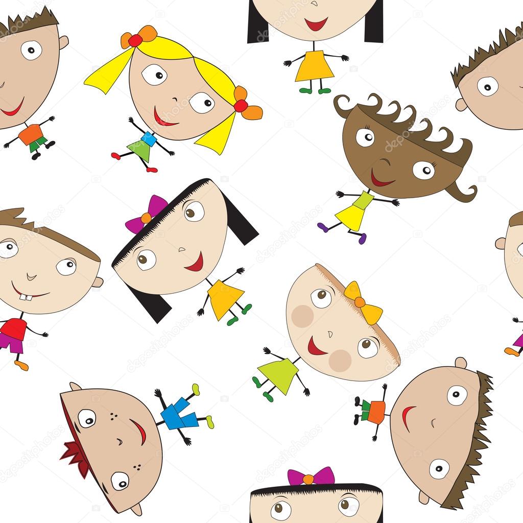 Modello senza saldatura con bambini stilizzati — Vettoriali di hibrida13 Trova immagini simili