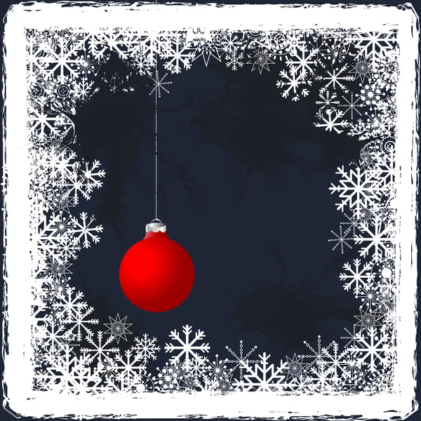 Christmas grunge background with frozen windows and Christmas ba — Stock Vector