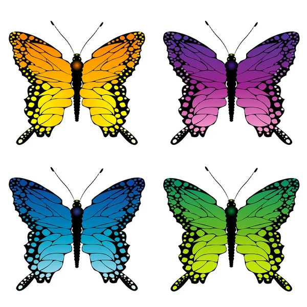 Set farfalle — Vettoriale Stock