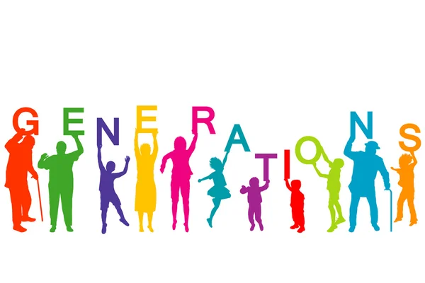 Generations concept with people — Stock Vector